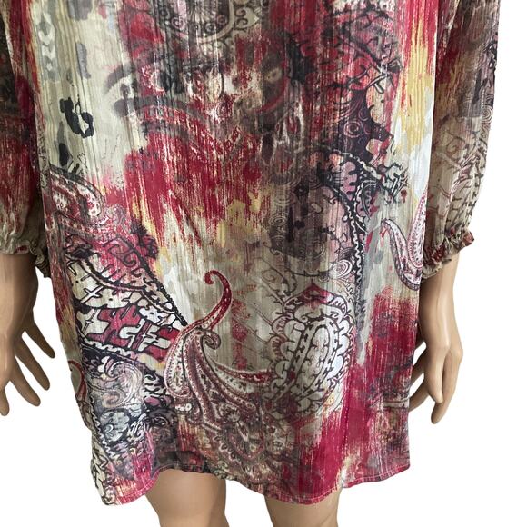 Sara Michelle Blouse Womens 2X Lightweight Abstract Pattern - Picture 8 of 12